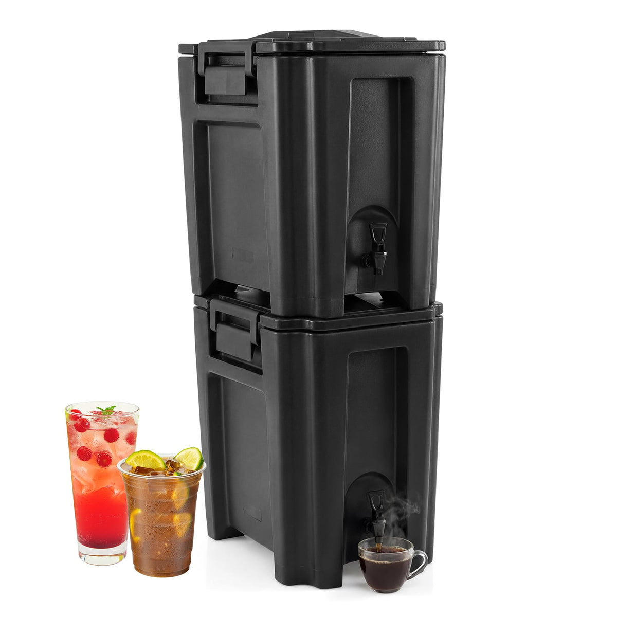 13.2 Gal Insulated Beverage Dispenser Commercial with Two-Stage Faucet-2 Pieces