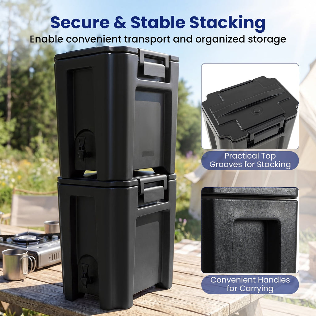 13.2 Gal Insulated Beverage Dispenser Commercial with Two-Stage Faucet-2 Pieces