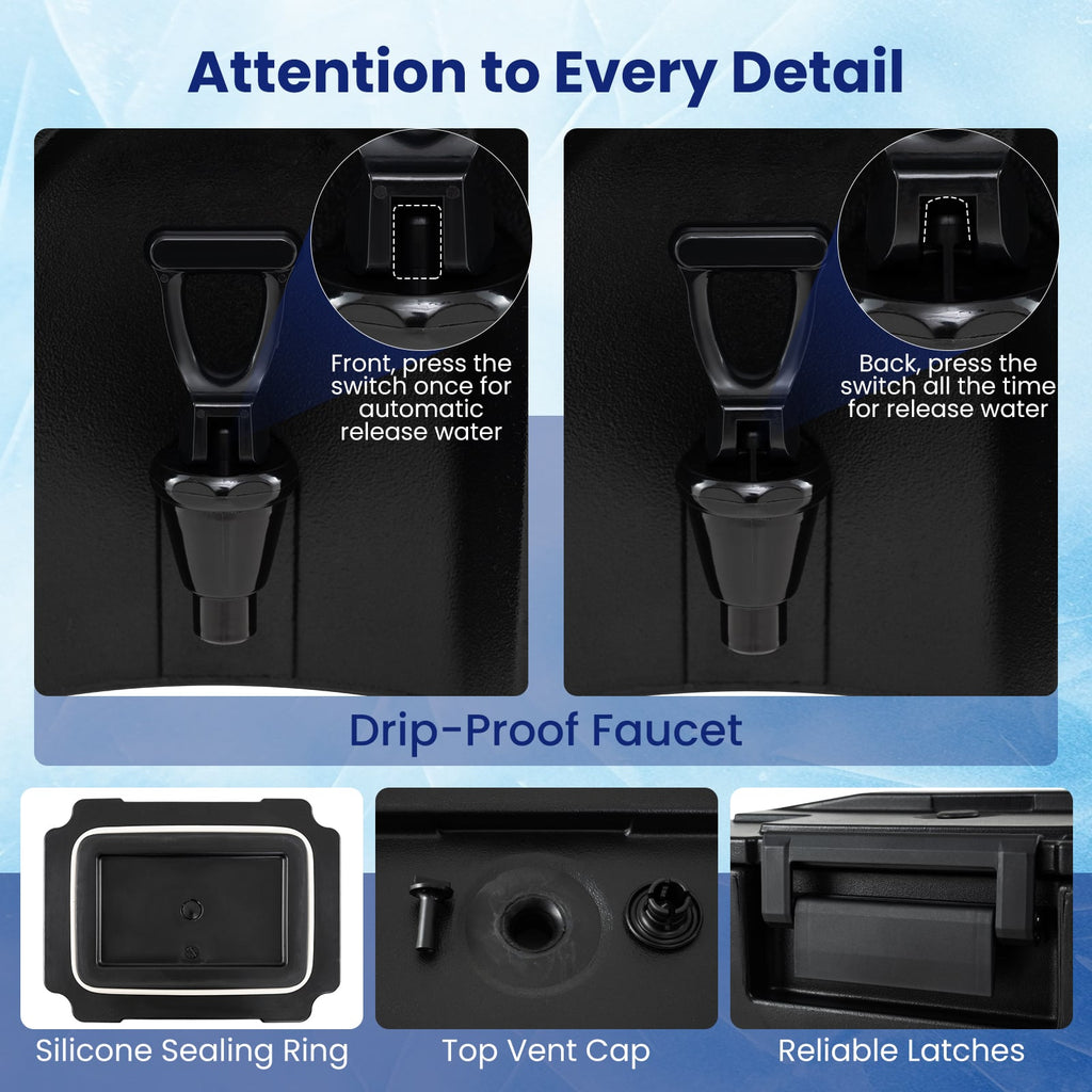 13.2 Gal Insulated Beverage Dispenser Commercial with Two-Stage Faucet-2 Pieces