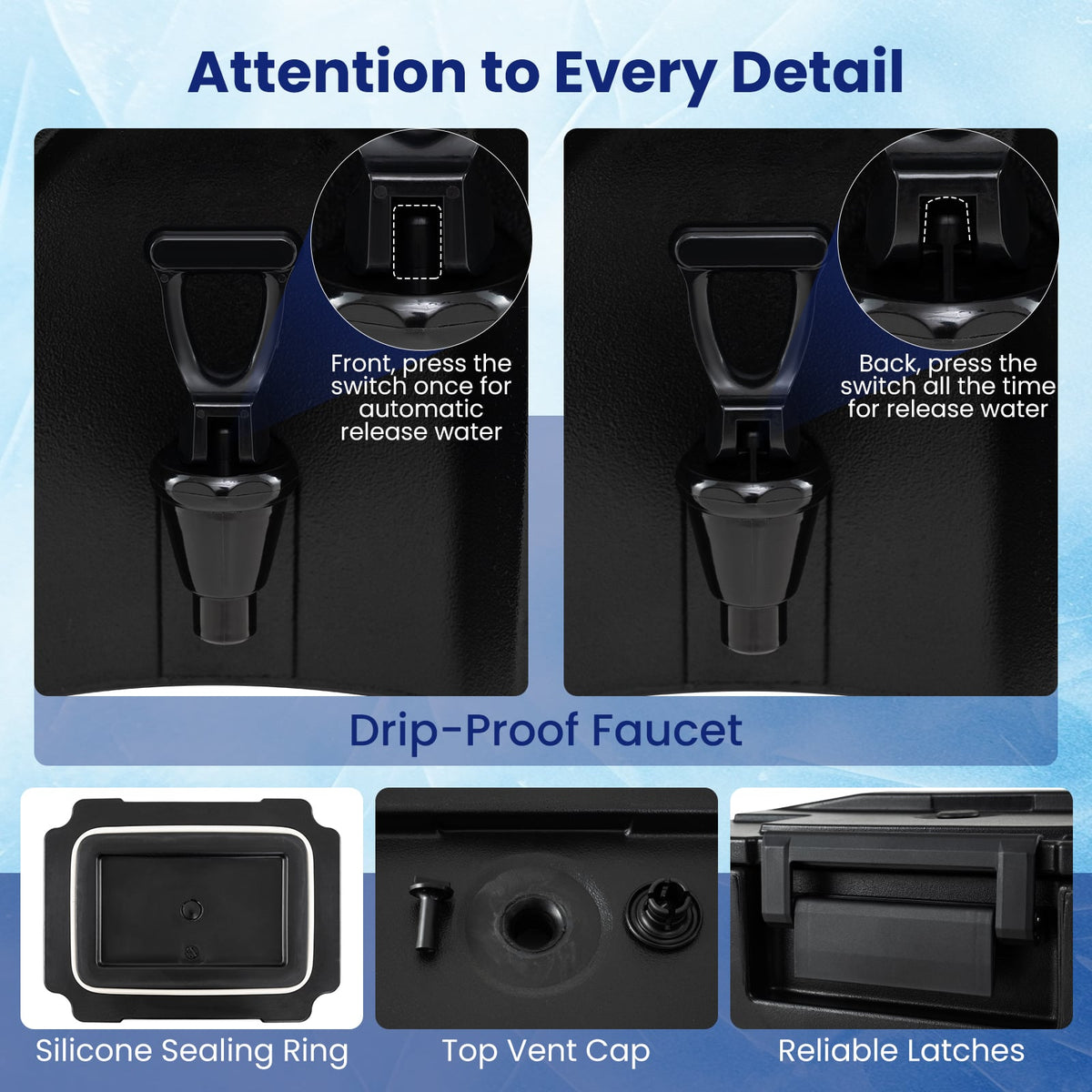 13.2 Gal Insulated Beverage Dispenser Commercial with Two-Stage Faucet-2 Pieces