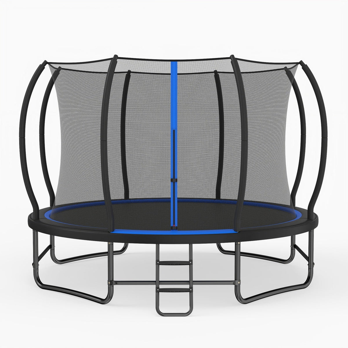 14 FT Outdoor Recreational Trampoline with 4 Stabilizer Bars for Backyard-Blue