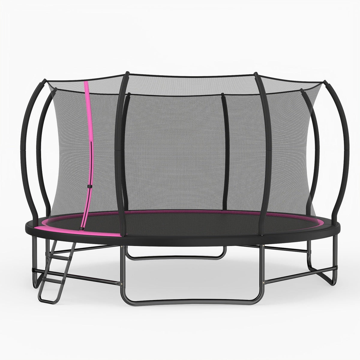 14 FT Outdoor Recreational Trampoline with 4 Stabilizer Bars for Backyard-Pink