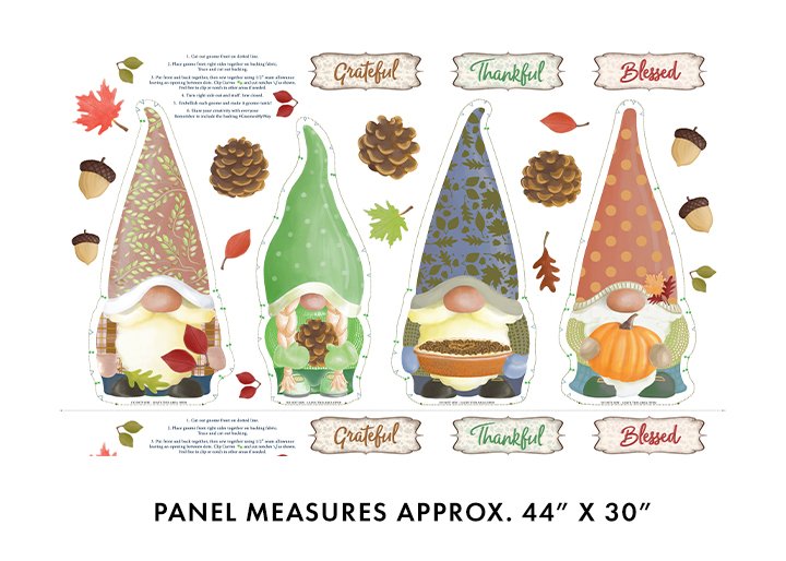 Falling For Gnomes Stuffies Panel - Andi Metz