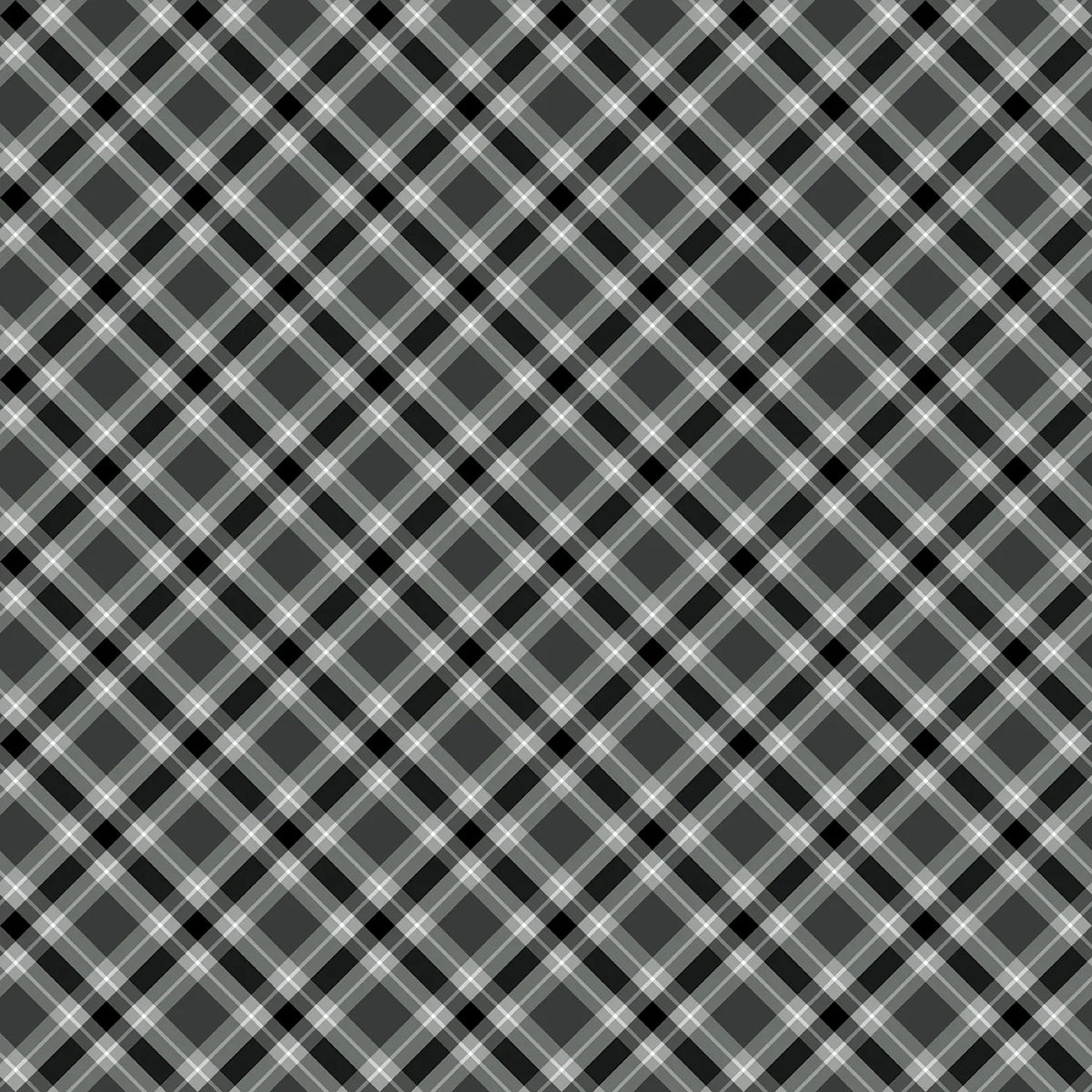 Plaid 108" Wide Back - Gray