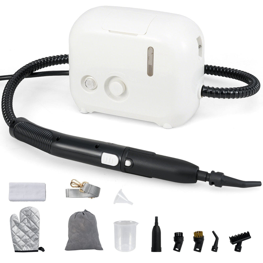 1500W Portable Steam Cleaner with 34 oz Water Tank-White