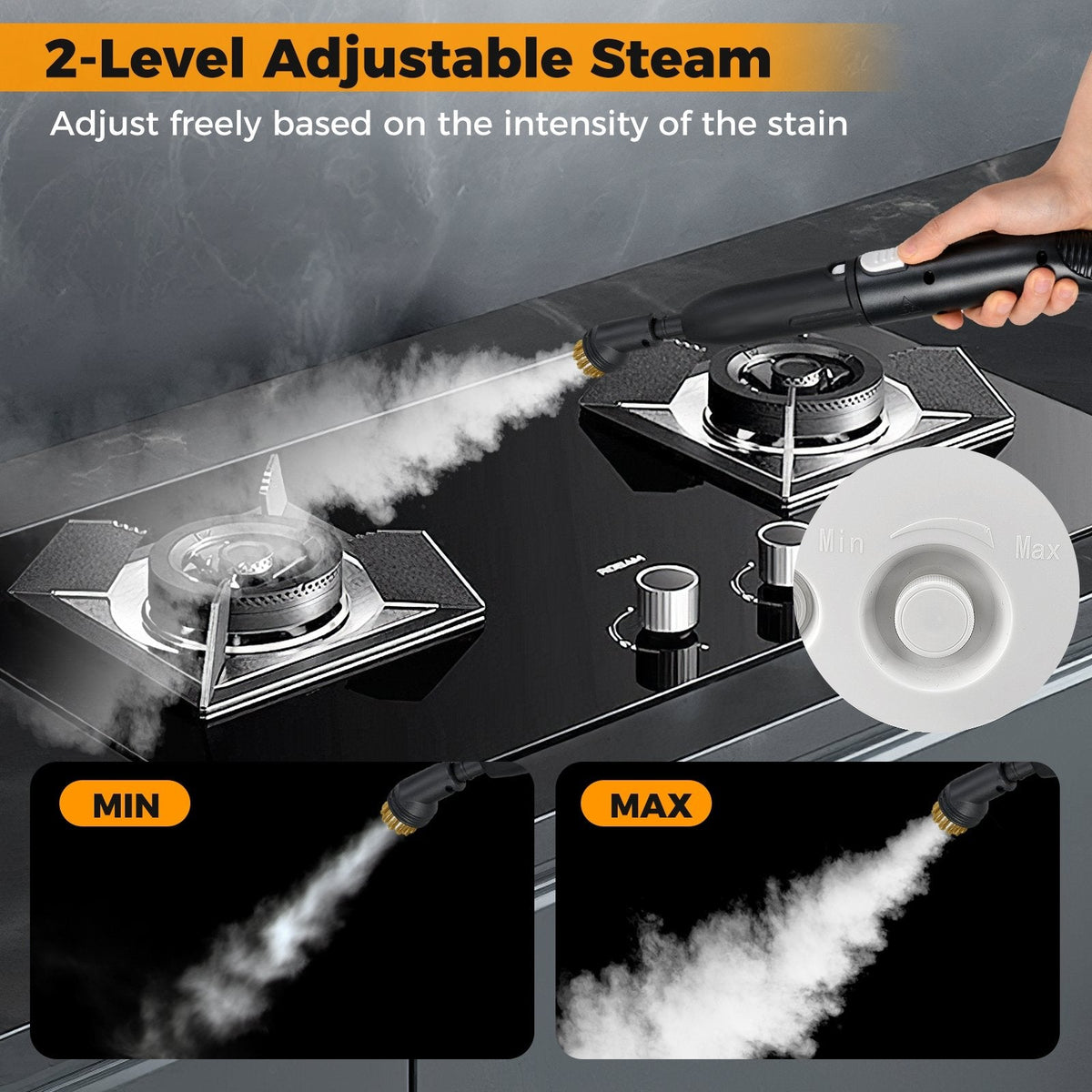 1500W Portable Steam Cleaner with 34 oz Water Tank-White