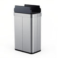 16 Gallon Trash Can with Wing Lids for Bedroom Bathroom Kitchen-Silver
