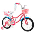 16 Inch Girls Bike with Doll Seat, Basket and Training Wheels, Pink