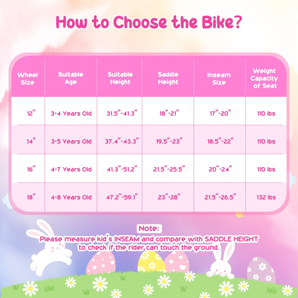16 Inch Girls Bike with Front Bag, Streamers and Training Wheels, Pink