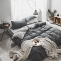 Washed Cotton Nordic Bedding Set Solid Color Duvet Cover