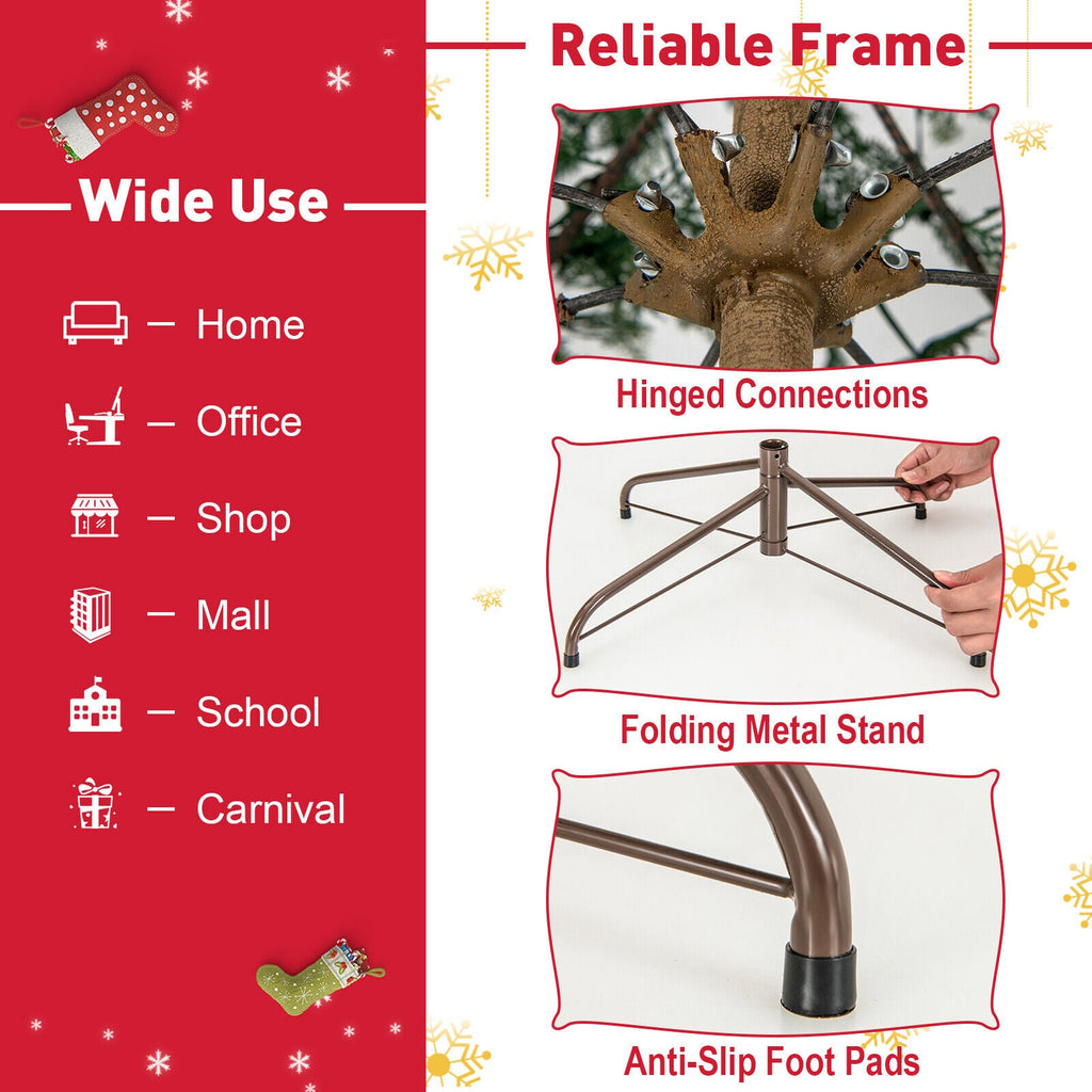 6.5 FT Pre-Lit Artificial Cypress Christmas Tree with 470 PE Tips and 430 Hidden Warm White LEDs