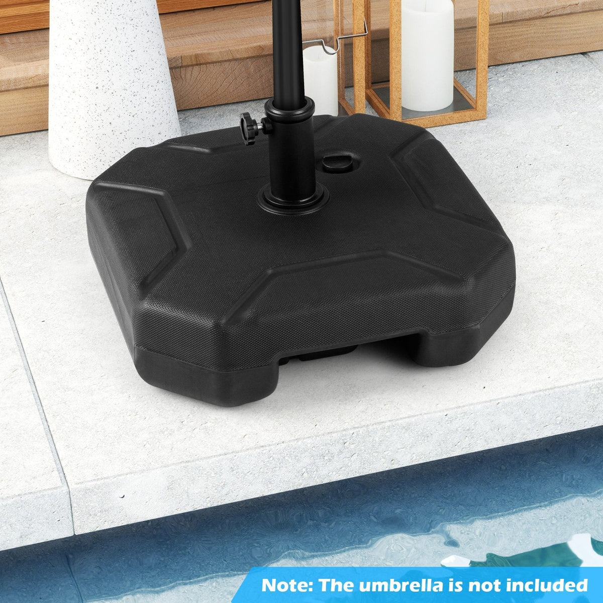 17 Inch 88 LBS Heavy-Duty Fillable Umbrella Base with Handle