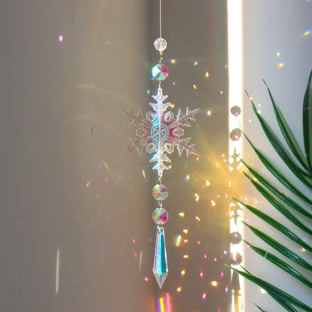 Christmas Snowflake Dreamcatcher - Crystal Acrylic Hanging Ornament