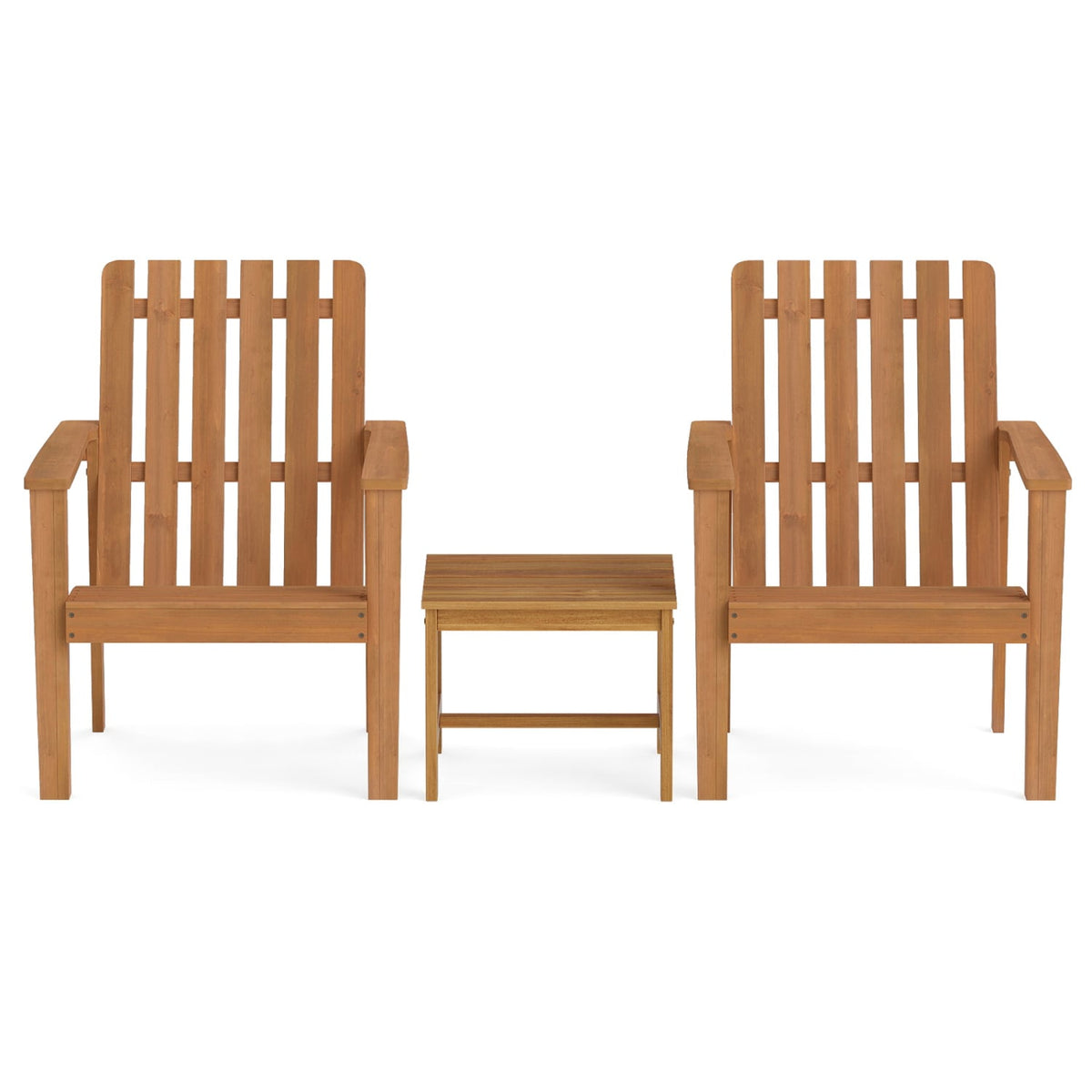 17” Square Patio Acacia Wood Side Table with Slatted Tabletop-Set of 1