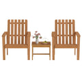 17” Square Patio Acacia Wood Side Table with Slatted Tabletop-Set of 2