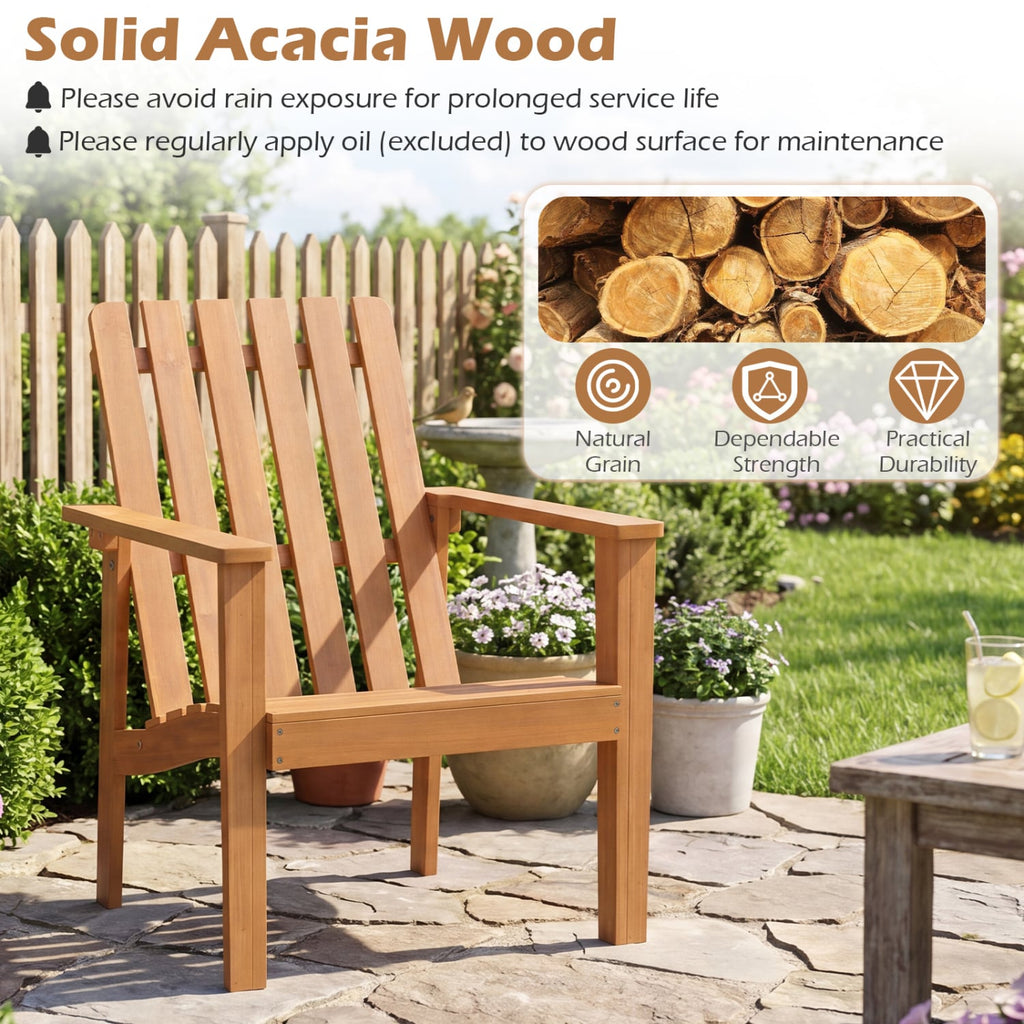 17” Square Patio Acacia Wood Side Table with Slatted Tabletop-Set of 2