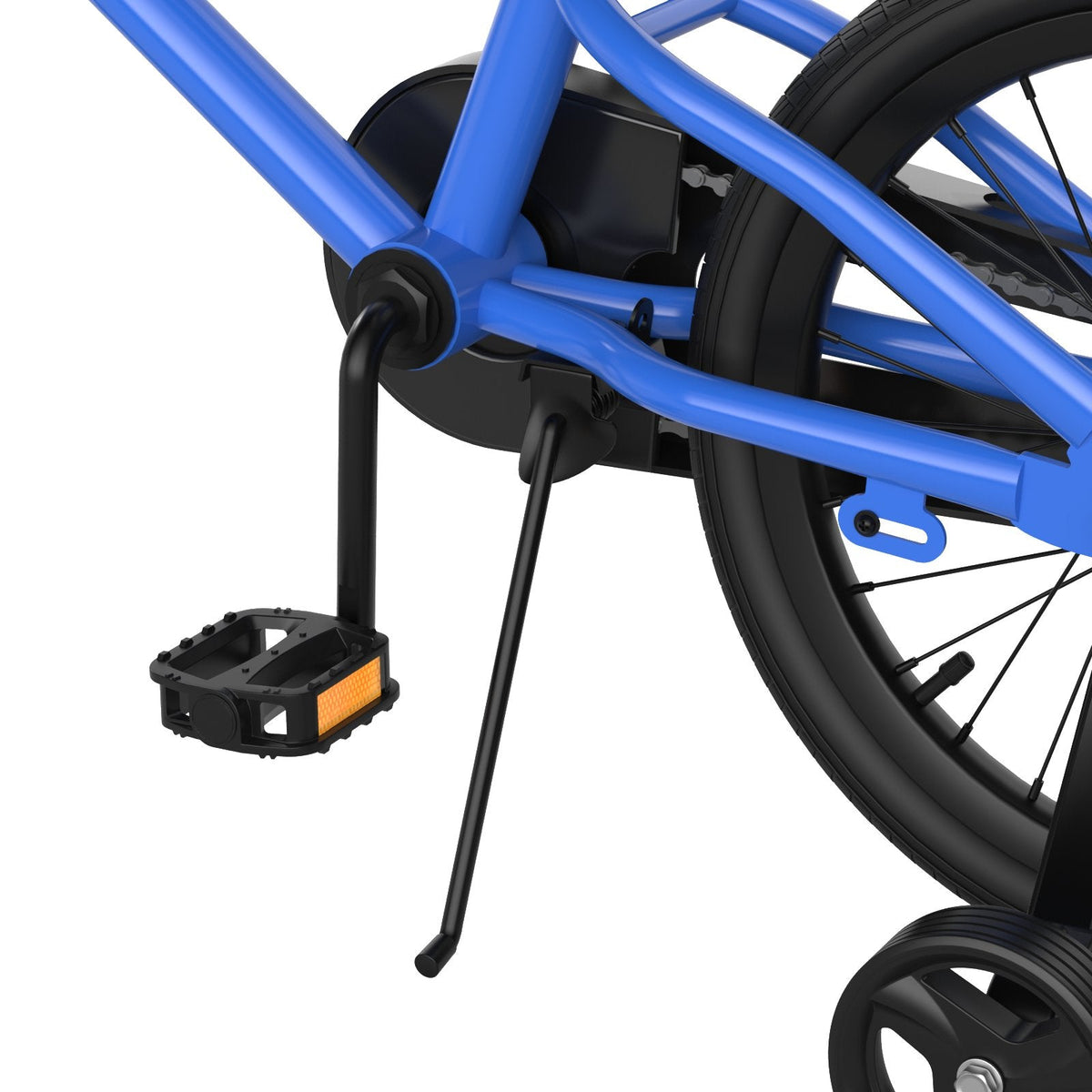 18 Inch Kids Bike with Removable Training Wheels and Kickstand, Blue