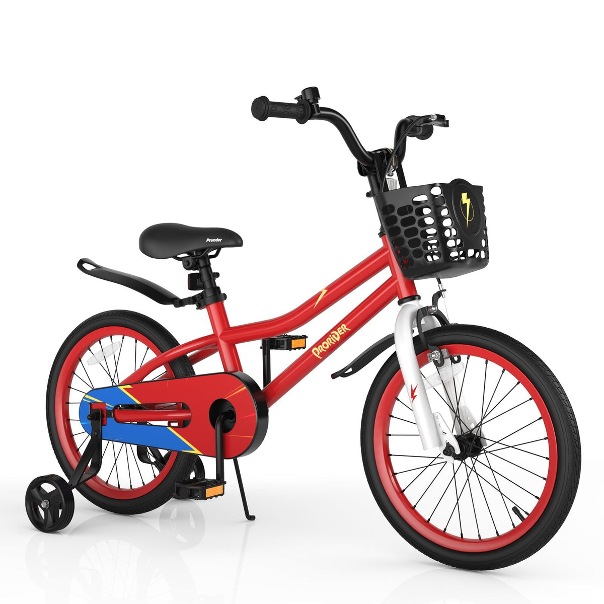 18 Inch Kids Bike with Removable Training Wheels, Red