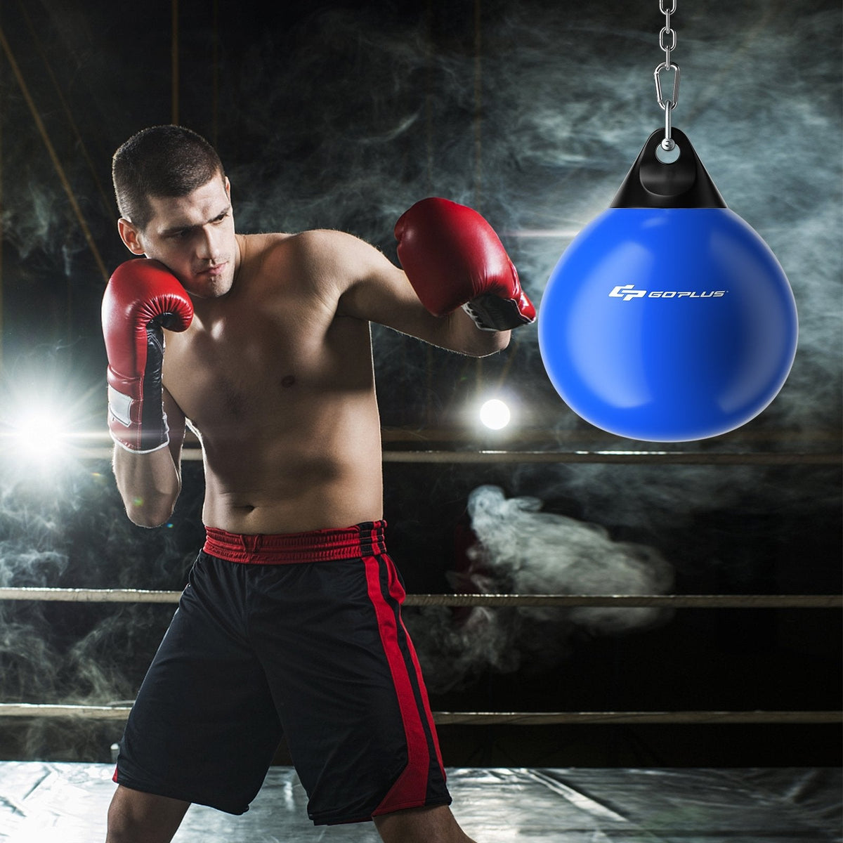 18 Inch 110 Pound Heavy Punching Water Aqua Bag with Adjustable Metal Chain-Blue