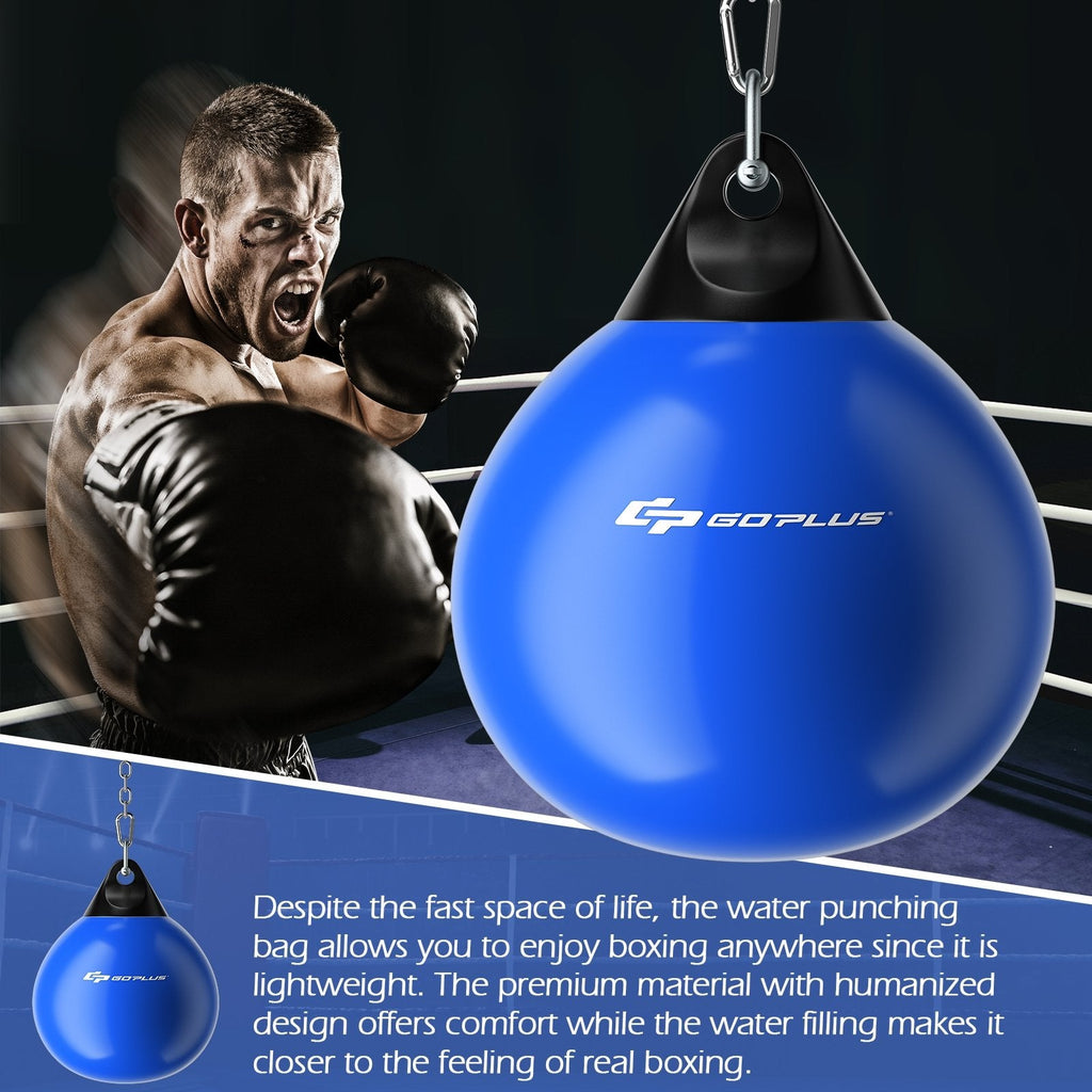 18 Inch 110 Pound Heavy Punching Water Aqua Bag with Adjustable Metal Chain-Blue