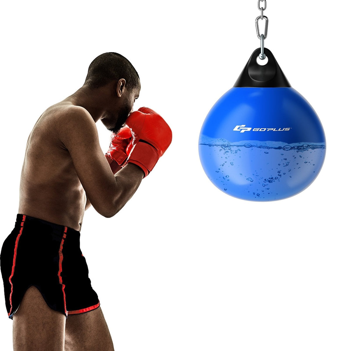 18 Inch 110 Pound Heavy Punching Water Aqua Bag with Adjustable Metal Chain-Blue