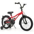 18 Inch Kids Bike with Kickstand, Reflectors and Detachable Training Wheels, Red