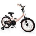 18 Inch Kids Bike with Removable Training Wheels and Adjustable Seat, Pink