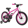 18 Inch Kids Bike with Removable Training Wheels, Kickstand and Reflectors, Pink