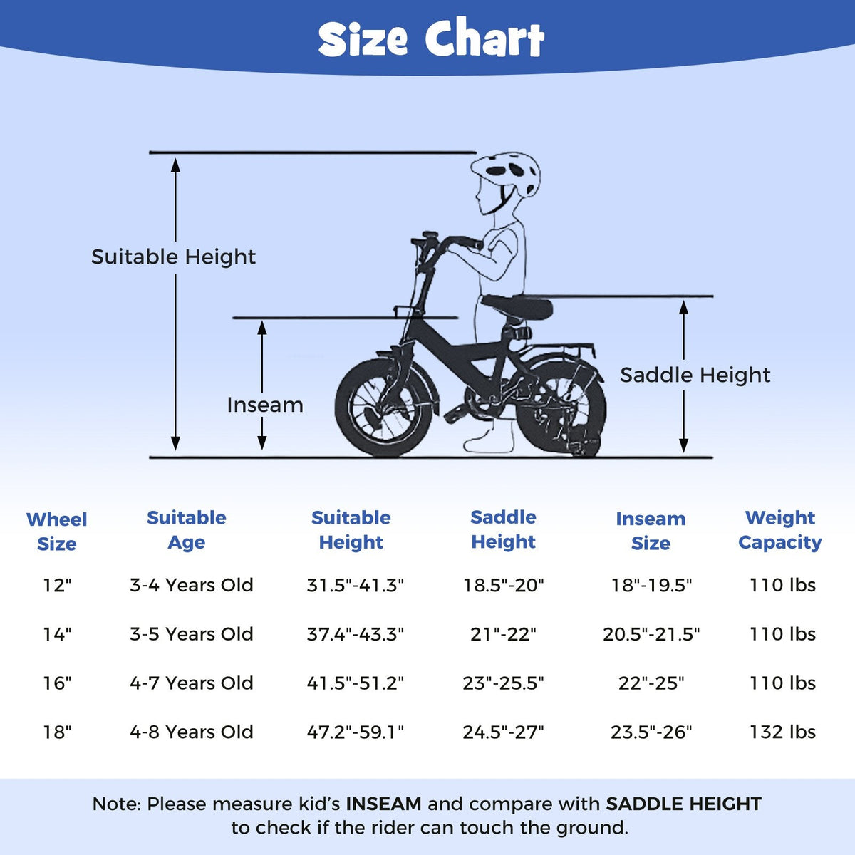 18 Inch Kids Bike with Kickstand and Removable Training Wheels, Navy