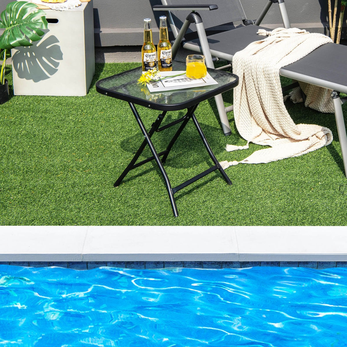 18 Inch Square Patio Bistro Table with Rustproof Frame [Best Seller in the US]