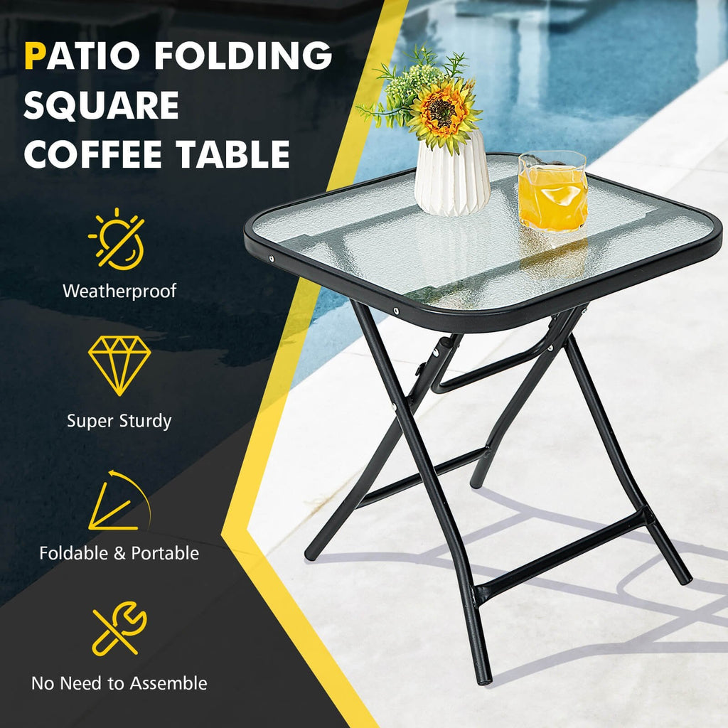18 Inch Square Patio Bistro Table with Rustproof Frame [Best Seller in the US]
