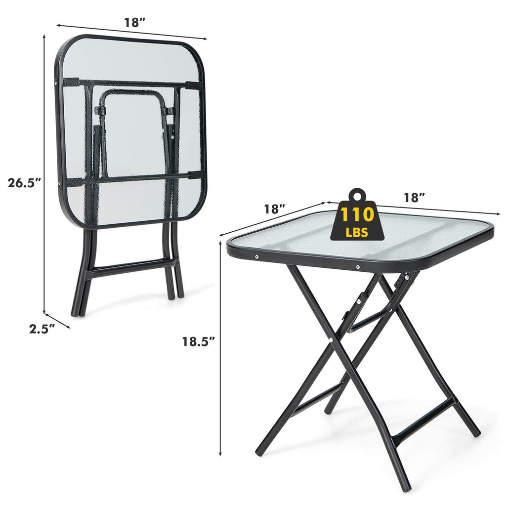 18 Inch Square Patio Bistro Table with Rustproof Frame [Best Seller in the US]