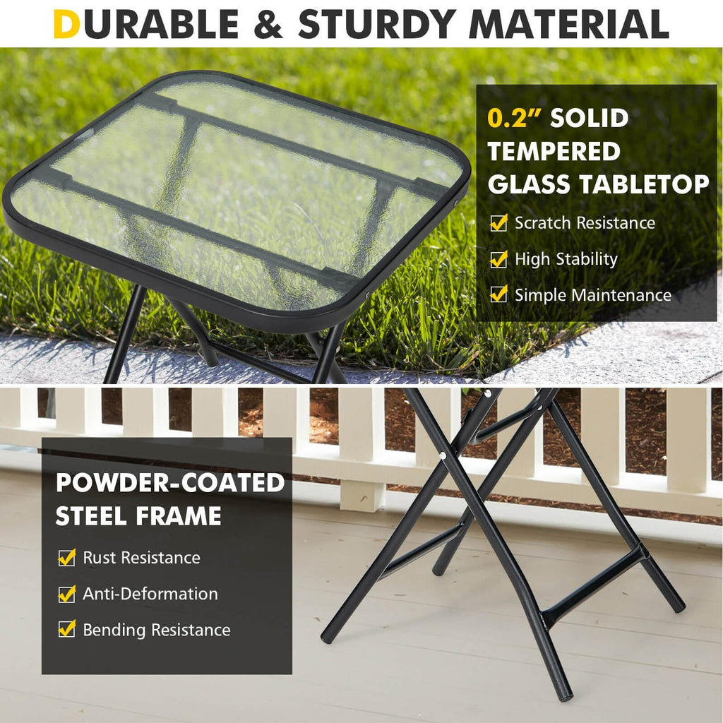 18 Inch Square Patio Bistro Table with Rustproof Frame [Best Seller in the US]