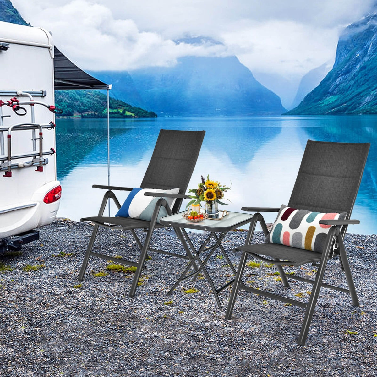 18 Inch Square Patio Bistro Table with Rustproof Frame [Best Seller in the US]