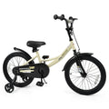 18 Inch Kids Sport Bike with Kickstand, Reflectors and Training Wheels, Cream