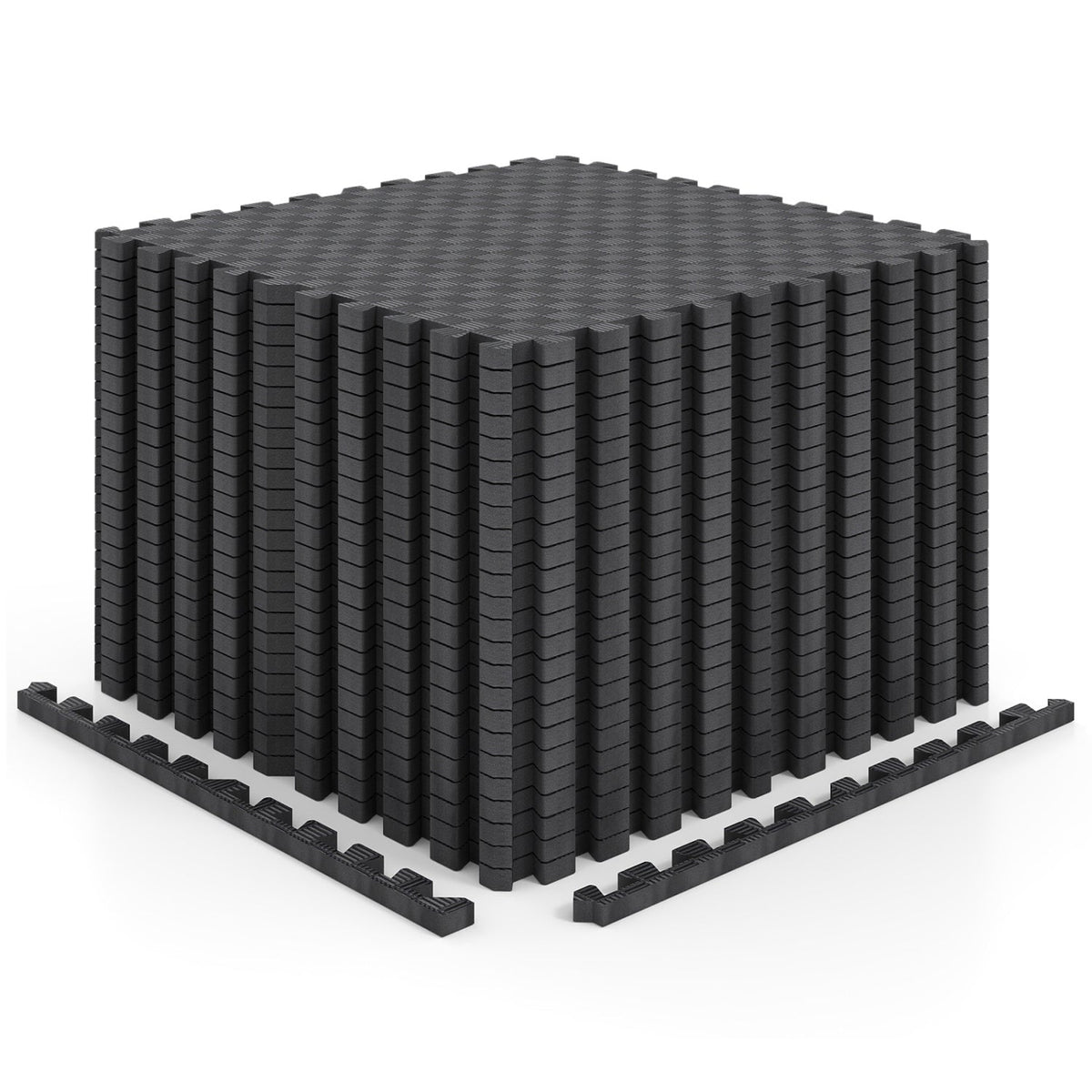 18 PCS Puzzle Exercise Mat EVA Foam Interlocking Floor Tiles-Black