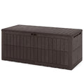 180 Gal Outdoor Deck Box All-Weather Lockable Storage Bin with Lid and Handles-Brown