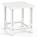 18 Inch Outdoor Adirondack Side Table with Slatted Surface-White