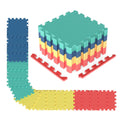 18 Pack Interlocking EVA Foam Floor Tiles with Boarders-Multicolor