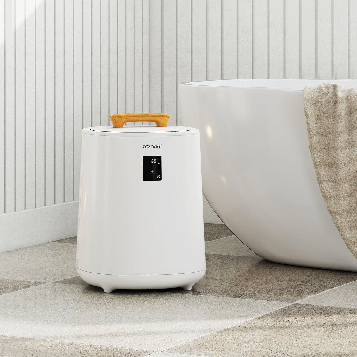 18L Large Towel Warmer with LED Display and Auto Shut off-White