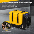 190 PPD Commercial Dehumidifier, 50 Pints DOE, 412 CFM, Built-in Pump, MERV 8 Filter, Yellow