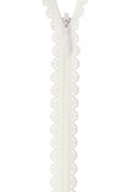Lace Zipper 22cm, 19mm wide, WHITE