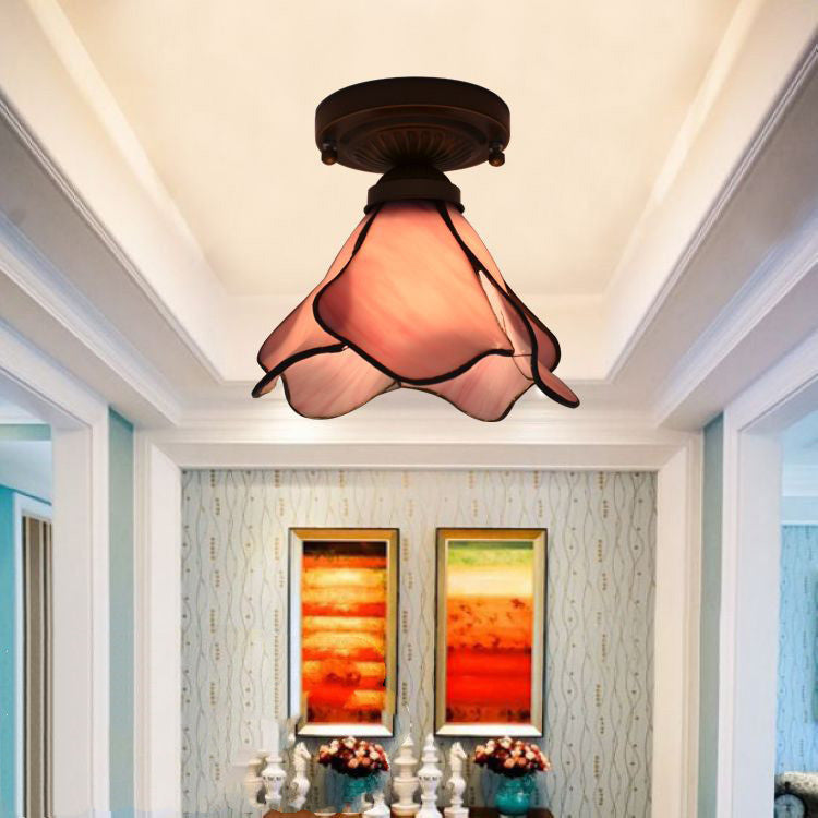 Tiffany-Style Retro Glass Pendant Chandelier
