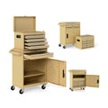 2-in-1 Rolling Tool Chest with 5 Sliding Lockable Drawers-Yellow