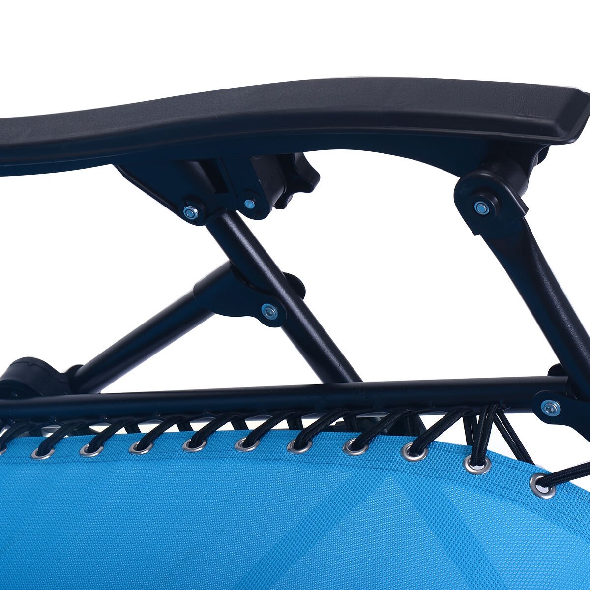 2 Pieces Folding Lounge Chair with Zero Gravity-Blue
