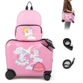 2 Pieces Kid Luggage Set with Spinner Wheels and Aluminum Handle-Pink