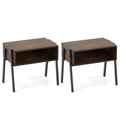 2 Piece Stackable Night Stand and Bedside End Table Set