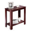 Compact 2 Tier End Table with Storage Shelf, Espresso Finish