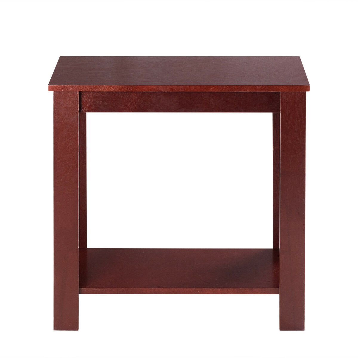 Compact 2 Tier End Table with Storage Shelf, Espresso Finish