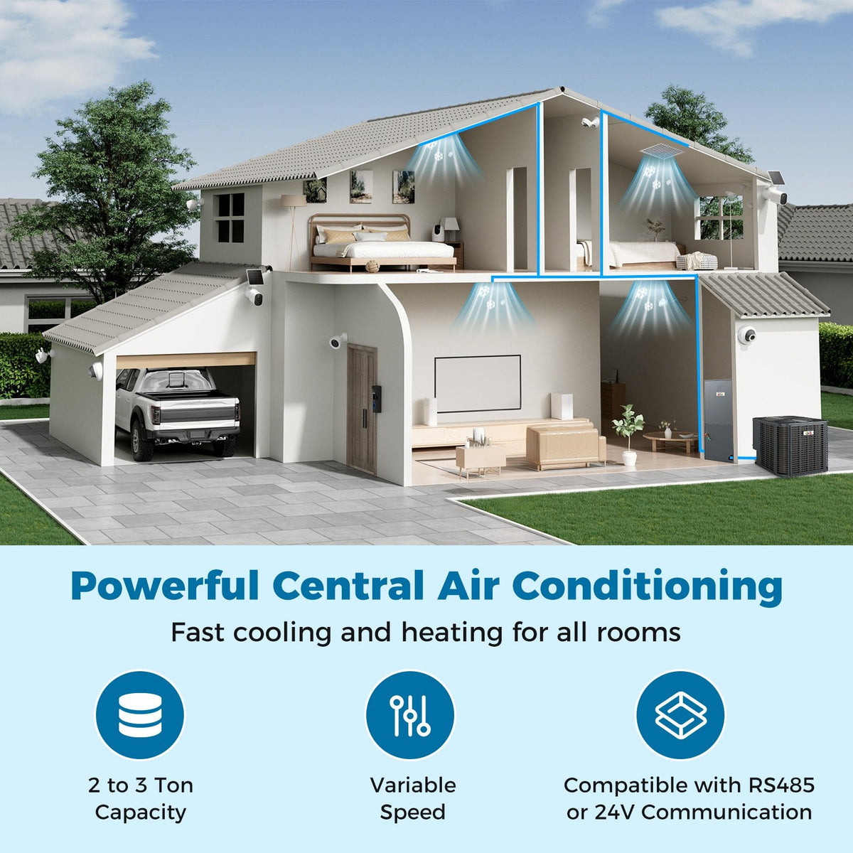 2-3 Ton 18.6-20 SEER2 Ultra-Low Temperature Heat Pump System (Operates down to -20°C)